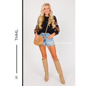 MSRP: $78 | ✨ THML Embroidered Balloon Sleeve Pullover Size S✨SAME DAY SHIP